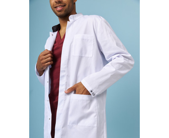 Зображення 3 Халат медичний чоловічий Амстердам білий-сірий SIZE р. 60, "БІЛИЙ ХАЛАТ" 154-366-755, Розмір: 60, Цвет: білий