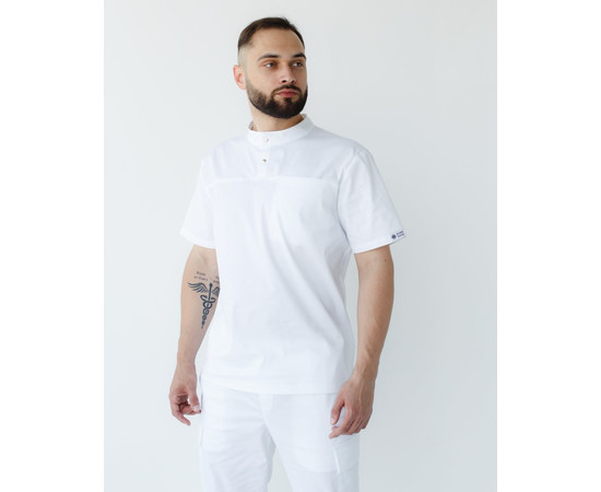 Зображення 3 Медичний костюм чоловічий Денвер білий +SIZE р. 60, "БІЛИЙ ХАЛАТ" 447-324-679, Розмір: 60, Цвет: білий