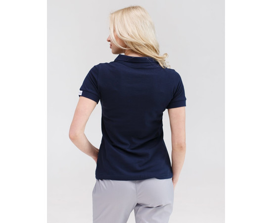 Зображення 3 Медичне поло жіноче синє з вишивкою Губи р. M, "БІЛИЙ ХАЛАТ" 147-322-635, Розмір: M, Цвет: синий