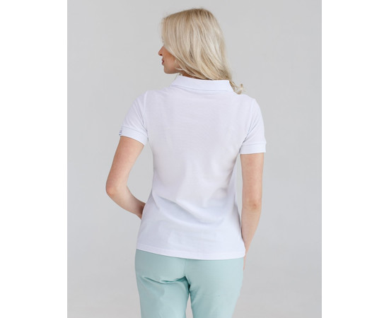 Зображення 3 Медичне поло жіноче біле з вишивкою Губи р. XL, "БІЛИЙ ХАЛАТ" 147-324-635, Розмір: XL, Цвет: білий