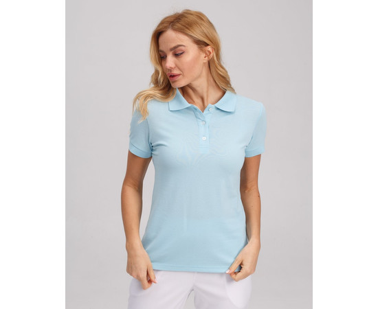 Изображение 3 Медицинское поло женское голубое р. M, "БЕЛЫЙ ХАЛАТ" 147-333-677, Размер: M, Цвет: голубой