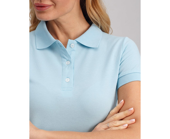 Изображение 4 Медицинское поло женское голубое р. M, "БЕЛЫЙ ХАЛАТ" 147-333-677, Размер: M, Цвет: голубой