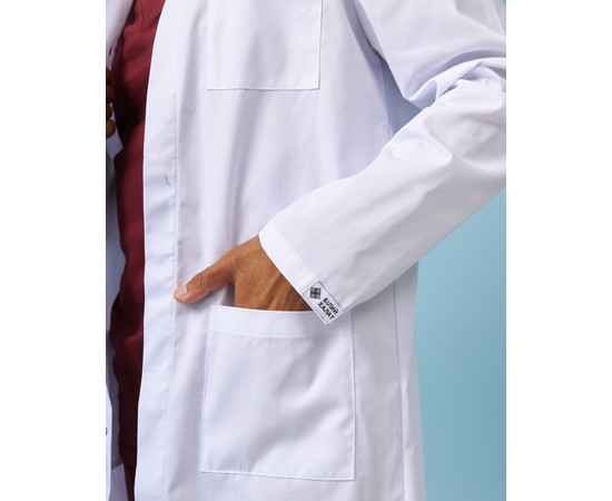Зображення 4 Халат медичний чоловічий Амстердам білий-сірий SIZE р. 60, "БІЛИЙ ХАЛАТ" 154-366-755, Розмір: 60, Цвет: білий