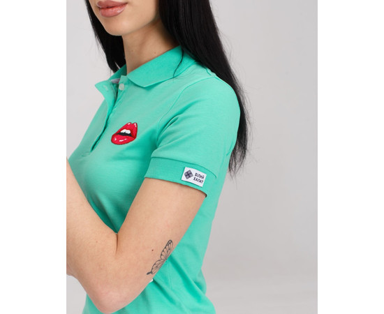 Зображення 4 Медичне поло жіноче ментол з вишивкою Губи р. XL, "БІЛИЙ ХАЛАТ" 147-441-635, Розмір: XL, Цвет: ментол