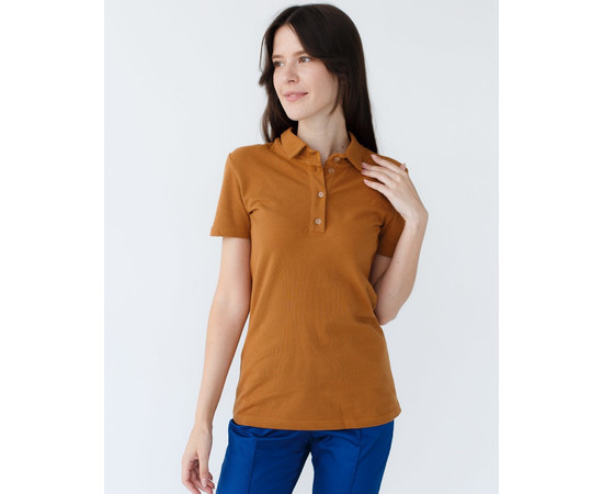 Изображение 5 Медицинское поло женское карамель р. XL, "БЕЛЫЙ ХАЛАТ" 147-418-677, Размер: XL, Цвет: песочный-шоколадный