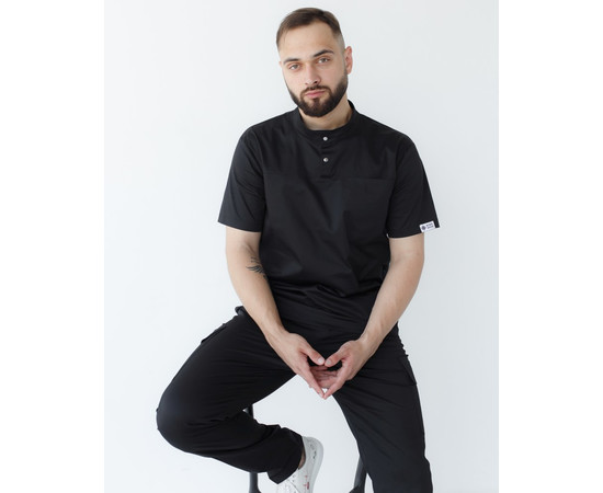 Зображення 9 Медичний костюм чоловічий Денвер чорний +SIZE р. 64, "БІЛИЙ ХАЛАТ" 447-321-679, Розмір: 64, Цвет: чорний