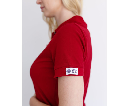 Изображение 3 Медицинское поло женское бордовое р. S, "БЕЛЫЙ ХАЛАТ" 147-349-677, Размер: S, Цвет: бордовый