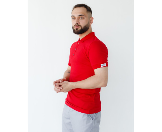 Изображение 2 Медицинское поло мужское красное р. 2XL, "БЕЛЫЙ ХАЛАТ" 148-339-677, Размер: 2XL, Цвет: красный