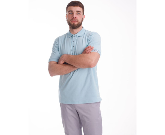 Зображення 3 Медичне поло чоловіче небесно-блакитне р. 2XL, "БІЛИЙ ХАЛАТ" 148-438-677, Розмір: 2XL, Цвет: небесно-блакитний