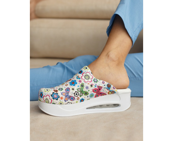 Зображення 2 Взуття медичне сабо Метелики з підошвою AIR MAX р. 40, "БІЛИЙ ХАЛАТ" 149-324-633, Розмір: 40, Цвет: метелики