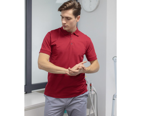 Зображення 5 Медичне поло чоловіче бордове р. S, "БІЛИЙ ХАЛАТ" 148-349-677, Розмір: S, Цвет: бордовий