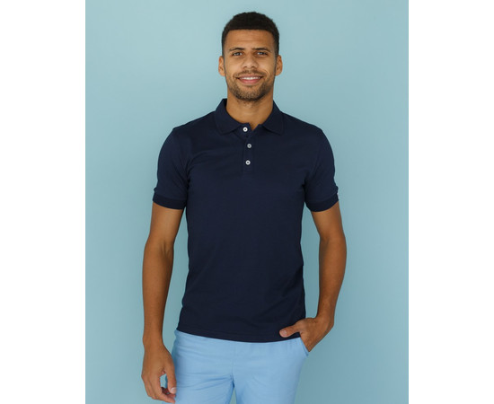 Изображение 5 Медицинское поло мужское синее р. L, "БЕЛЫЙ ХАЛАТ" 148-322-677, Размер: L, Цвет: синий