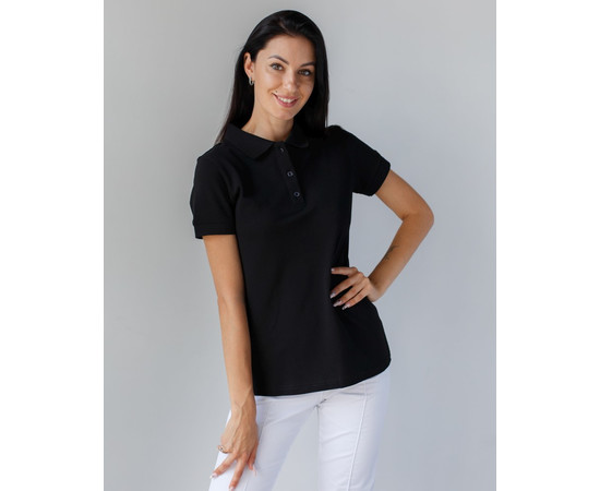 Изображение 5 Медицинское поло женское черное р. XL, "БЕЛЫЙ ХАЛАТ" 147-321-677, Размер: XL, Цвет: черный