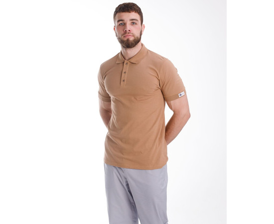 Изображение 7 Медицинское поло мужское темно-бежевое р. L, "БЕЛЫЙ ХАЛАТ" 148-435-677, Размер: L, Цвет: темно-бежевый