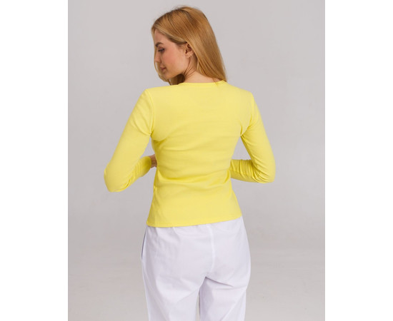 Зображення 2 Медичний лонгслів в рубчик жіночий жовтий р. M, "БІЛИЙ ХАЛАТ" 392-397-716, Розмір: M, Цвет: жовтий