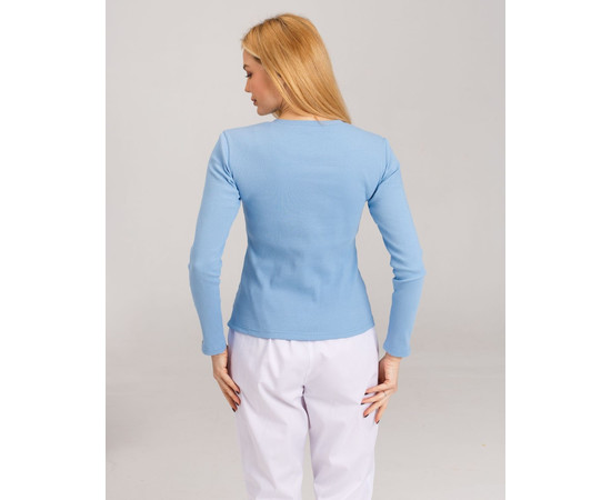 Зображення 2 Медичний лонгслів у рубчик жіночий блакитний р. S, "БІЛИЙ ХАЛАТ" 392-333-716, Розмір: S, Цвет: блакитний