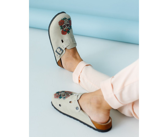 Зображення 2 Взуття медичне сабо ортопедичні SKULL/ROSES р. 36, "БІЛИЙ ХАЛАТ" 176-367-606, Розмір: 36, Цвет: skull/roses