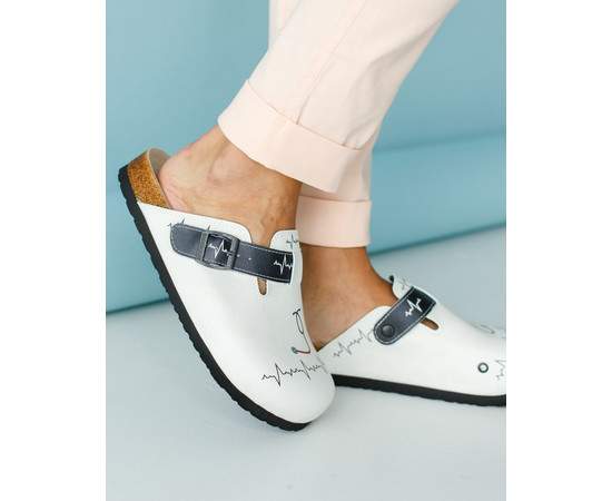 Зображення 2 Взуття медичне сабо ортопедичні STETHOSCOPE з чорним ремінцем р. 39, "БІЛИЙ ХАЛАТ" 176-324-613, Розмір: 39, Цвет: stethoscope