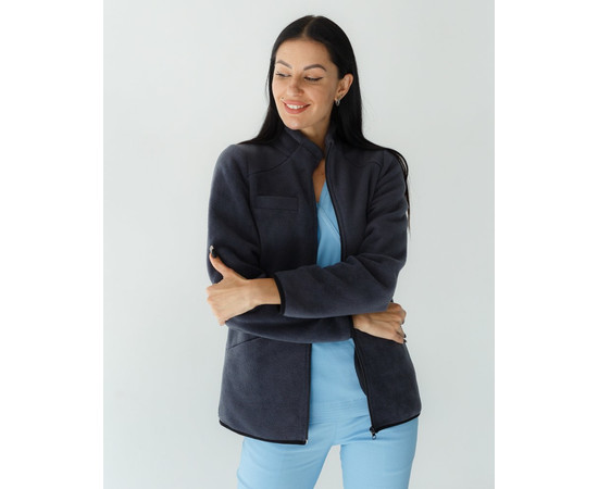 Зображення 2 Медична кофта жіноча флісова Дакота темно-сіра р. XL, "БІЛИЙ ХАЛАТ" 406-408-842, Розмір: XL, Цвет: темно-сірий