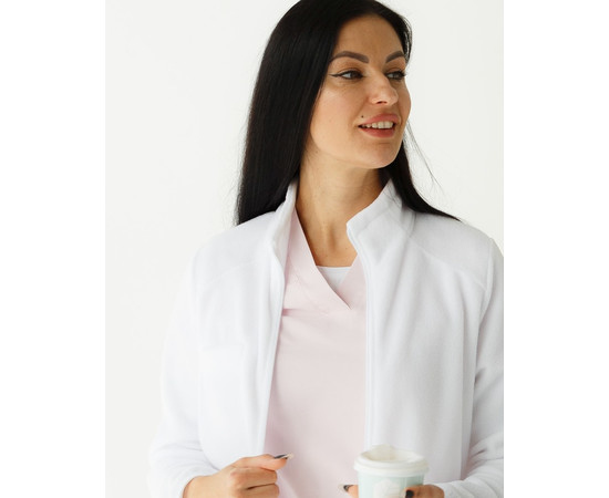 Зображення 3 Медична кофта жіноча флісова Дакота біла р. 3XL, "БІЛИЙ ХАЛАТ" 406-324-881, Розмір: 3XL, Цвет: білий