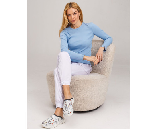 Зображення 3 Медичний лонгслів у рубчик жіночий блакитний р. S, "БІЛИЙ ХАЛАТ" 392-333-716, Розмір: S, Цвет: блакитний