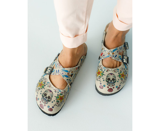 Зображення 3 Взуття медичне сабо ортопедичні SKULL/STARS р. 39, "БІЛИЙ ХАЛАТ" 176-430-662, Розмір: 39, Цвет: skull/stars