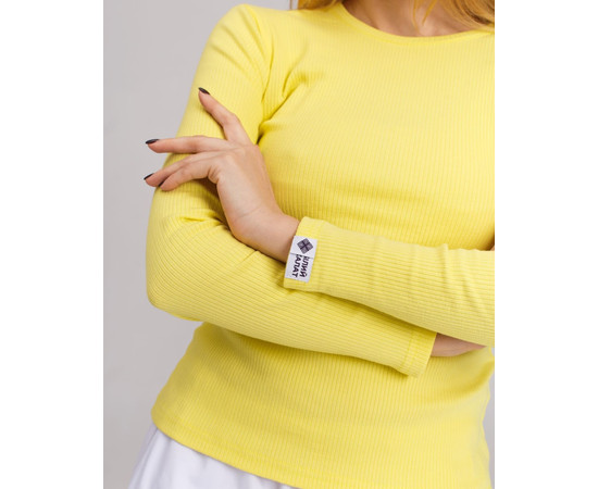 Зображення 3 Медичний лонгслів в рубчик жіночий жовтий р. L, "БІЛИЙ ХАЛАТ" 392-397-716, Розмір: L, Цвет: жовтий