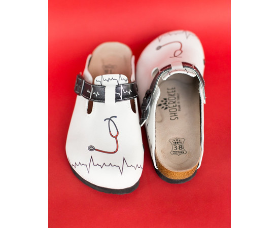 Зображення 4 Взуття медичне сабо ортопедичні STETHOSCOPE з чорним ремінцем р. 35, "БІЛИЙ ХАЛАТ" 176-324-613, Розмір: 35, Цвет: stethoscope