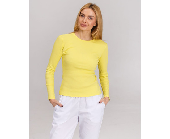 Зображення 5 Медичний лонгслів в рубчик жіночий жовтий р. L, "БІЛИЙ ХАЛАТ" 392-397-716, Розмір: L, Цвет: жовтий