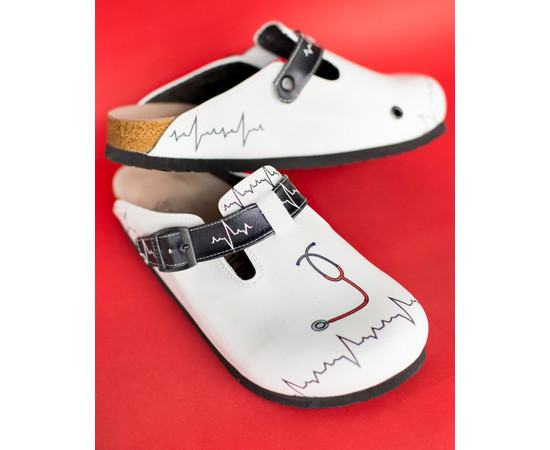 Зображення 5 Взуття медичне сабо ортопедичні STETHOSCOPE з чорним ремінцем р. 35, "БІЛИЙ ХАЛАТ" 176-324-613, Розмір: 35, Цвет: stethoscope