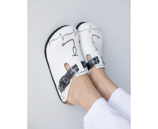 Зображення 7 Взуття медичне сабо ортопедичні STETHOSCOPE з чорним ремінцем р. 39, "БІЛИЙ ХАЛАТ" 176-324-613, Розмір: 39, Цвет: stethoscope