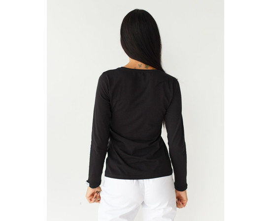 Изображение 2 Медицинский лонгслив женский черный р. M, "БЕЛЫЙ ХАЛАТ" 358-321-716, Размер: M, Цвет: черный