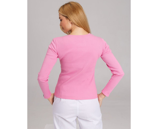 Зображення 2 Медичний лонгслів в рубчик жіночий рожевий р. L, "БІЛИЙ ХАЛАТ" 392-337-901, Розмір: L, Цвет: рожевий