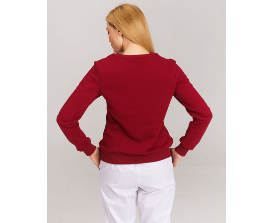 Изображение 2 Медицинский утепленный свитшот женский Аляска бордовый р. S, "БЕЛЫЙ ХАЛАТ" 364-349-842, Размер: S, Цвет: бордовый