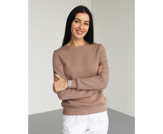 Зображення 2 Медичний утеплений світшот жіночий Аляска темно-бежевий р. L, "БІЛИЙ ХАЛАТ" 364-435-842, Розмір: L, Цвет: темно-бежевий