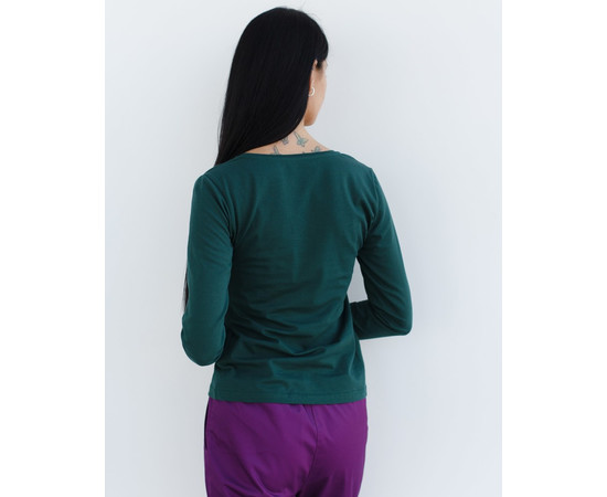 Зображення 2 Жіночий лонгслів жіночий темно-зелений р. S, "БІЛИЙ ХАЛАТ" 358-430-716, Розмір: S, Цвет: зелений