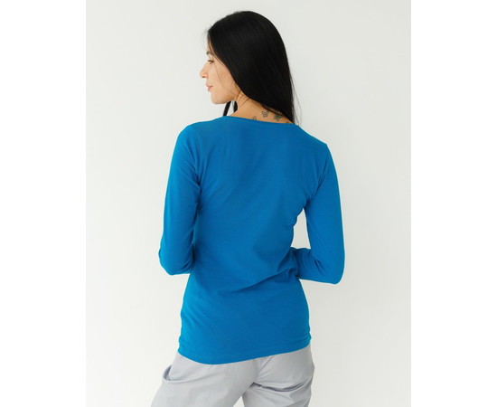 Изображение 2 Медицинский лонгслив женский ультрамарин р. L, "БЕЛЫЙ ХАЛАТ" 358-333-716, Размер: L, Цвет: голубой