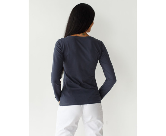 Зображення 2 Жіночий лонгслів жіночий темно-сірий р. L, "БІЛИЙ ХАЛАТ" 358-408-716, Розмір: L, Цвет: сірий