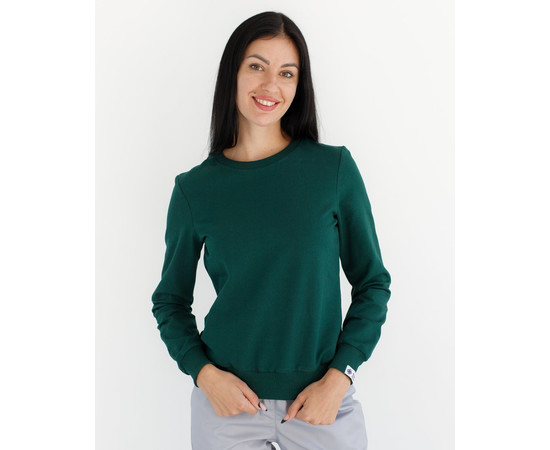 Изображение 2 Медицинский свитшот Нью-Йорк женский темно-зеленый р. L, "БЕЛЫЙ ХАЛАТ" 359-430-758, Размер: L, Цвет: темно-зеленый