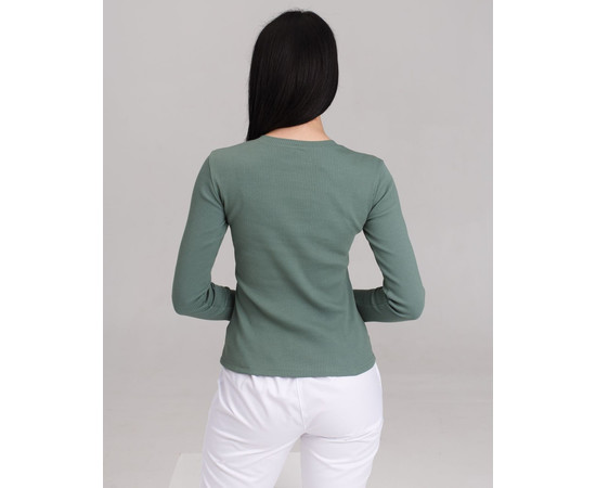Зображення 2 Медичний лонгслів у рубчик жіночий темно-оливковий р. L, "БІЛИЙ ХАЛАТ" 392-483-901, Розмір: L, Цвет: темно-оливковий