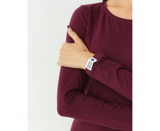 Зображення 3 Жіночий вишневий лонгслів р. S, "БІЛИЙ ХАЛАТ" 358-416-716, Розмір: S, Цвет: вишневий