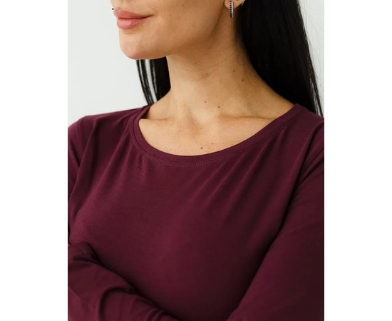 Зображення 4 Жіночий вишневий лонгслів р. S, "БІЛИЙ ХАЛАТ" 358-416-716, Розмір: S, Цвет: вишневий