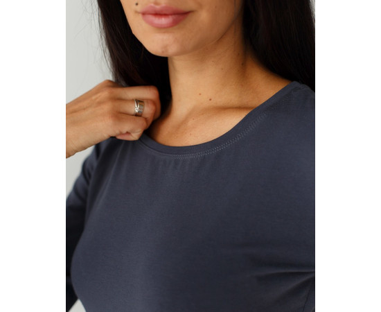 Зображення 3 Жіночий лонгслів жіночий темно-сірий р. XL, "БІЛИЙ ХАЛАТ" 358-408-716, Розмір: XL, Цвет: сірий