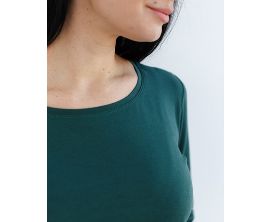 Изображение 3 Медицинский лонгслив женский темно-зеленый р. L, "БЕЛЫЙ ХАЛАТ" 358-430-716, Размер: L, Цвет: зеленый