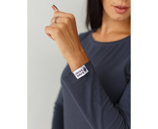 Зображення 4 Жіночий лонгслів жіночий темно-сірий р. 2XL, "БІЛИЙ ХАЛАТ" 358-408-716, Розмір: 2XL, Цвет: сірий