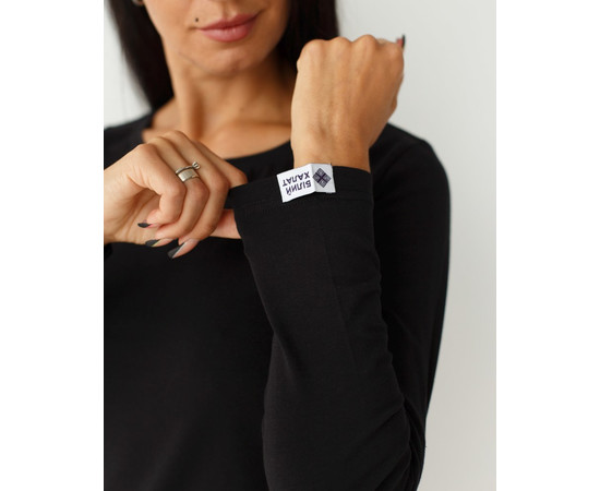 Зображення 4 Жіночий лонгслів жіночий чорний р. 2XL, "БІЛИЙ ХАЛАТ" 358-321-716, Розмір: 2XL, Цвет: чорний