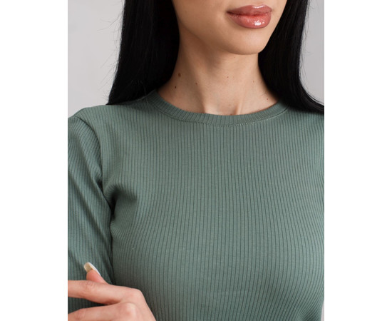 Зображення 4 Медичний лонгслів у рубчик жіночий темно-оливковий р. S, "БІЛИЙ ХАЛАТ" 392-483-901, Розмір: S, Цвет: темно-оливковий