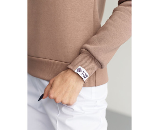 Зображення 4 Медичний утеплений світшот жіночий Аляска темно-бежевий р. M, "БІЛИЙ ХАЛАТ" 364-435-842, Розмір: M, Цвет: темно-бежевий