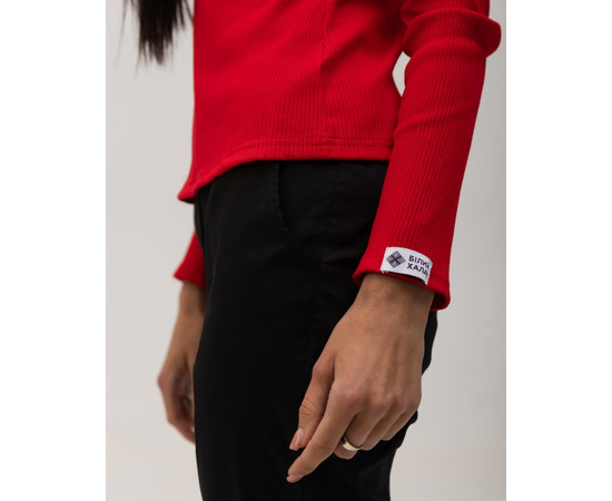 Зображення 4 Медичний лонгслів у рубчик жіночий червоний р. L, "БІЛИЙ ХАЛАТ" 392-339-716, Розмір: L, Цвет: червоний