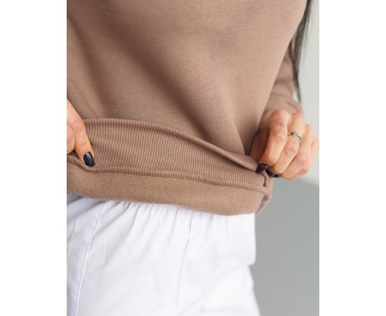 Зображення 5 Медичний утеплений світшот жіночий Аляска темно-бежевий р. M, "БІЛИЙ ХАЛАТ" 364-435-842, Розмір: M, Цвет: темно-бежевий